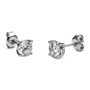 Ohrstecker Ohrringe aus 950 Platin 2 Diamanten Brillanten 1,40 Ct. 4er-Krappe