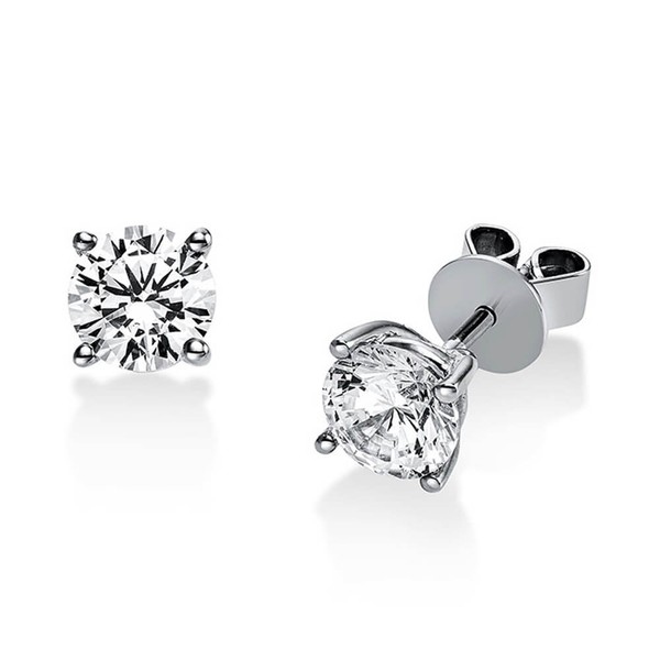 Paar solitär Ohrstecker Ohrringe aus 950 Platin mit 2 Brillanten 1.40 Ct