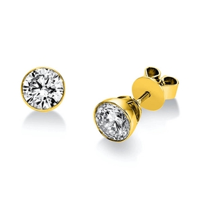 Ohrstecker aus 585 Gold Gelbgold mit 2 Diamanten Brillanten 1,40 Ct. Zarge