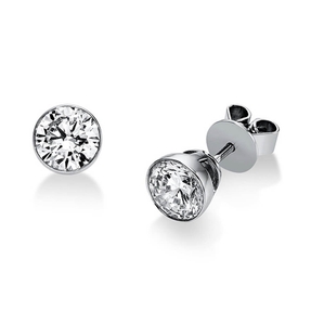 Ohrstecker aus 750 Gold Weißgold mit 2 Diamanten Brillanten 1,40 Ct. Zarge