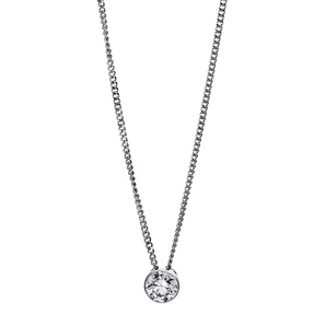 Solitär Collier Kette aus 585 Gold Weißgold mit Brillant 0,25 Ct. Zarge L: 43cm