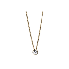 Solitär Collier Kette aus 585 Gold Gelbgold mit Brillant 0,30 Ct. Zarge L: 43cm Solitär Collier Kette aus 585 Gold Gelbgold mit Brillant 0,30 Ct. Zarge L: 43cm