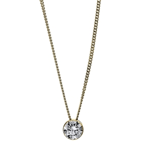 Solitär Collier Kette aus 750 Gold Gelbgold mit Brillant 0,40 Ct. Zarge L: 43cm Solitär Collier Kette aus 750 Gold Gelbgold mit Brillant 0,40 Ct. Zarge L: 43cm