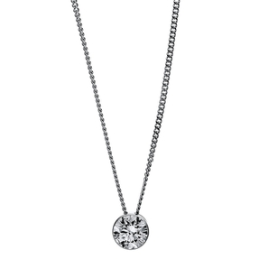Solitär Collier Kette aus 585 Gold Weißgold mit Brillant 0,40 Ct. Zarge L: 43cm