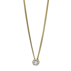 Solitär Collier Kette 585 Gold Gelbgold mit Brillant 0,15 Ct. Zarge L: 43cm