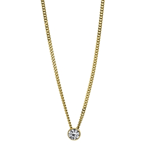 Solitär Collier Kette aus 585 Gold Gelbgold mit Brillant 0,10 Ct. Zarge L: 43cm Solitär Collier Kette aus 585 Gold Gelbgold mit Brillant 0,10 Ct. Zarge L: 43cm