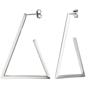 Halbcreolen Ohrringe Creolen Hängerstecker Dreieck mit Ausschnitt 925 Silber Halbcreolen Ohrringe Creolen Hängerstecker Dreieck mit Ausschnitt 925 Silber