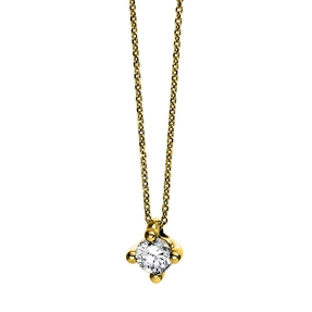 Solitär Collier Kette 750 Gold Gelbgold Brillant 0,20 Ct. L: 42cm, S: 0,7mm Solitär Collier Kette 750 Gold Gelbgold Brillant 0,20 Ct. L: 42cm, S: 0,7mm