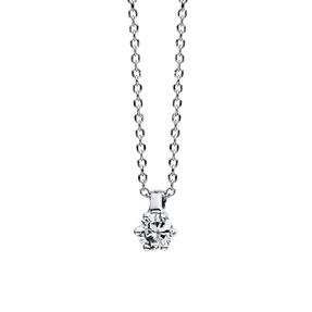 Solitär Collier Kette 585 Gold Weißgold Brillant 0,07 Ct. L: 42cm, S: 0,7mm Solitär Collier Kette 585 Gold Weißgold Brillant 0,07 Ct. L: 42cm, S: 0,7mm