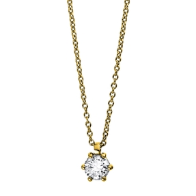 Solitär Collier Kette 585 Gold Gelbgold Brillant 0,30 Ct. L: 42cm, S: 0,9mm Solitär Collier Kette 585 Gold Gelbgold Brillant 0,30 Ct. L: 42cm, S: 0,9mm
