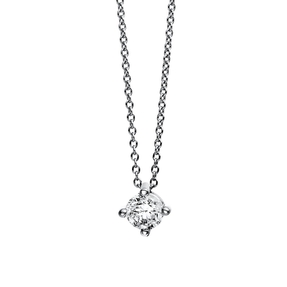 Solitär Collier Kette 585 Weißgold Brillant 0,40 Ct. L: 42cm, B: 6,3mm, H: 6,2mm
