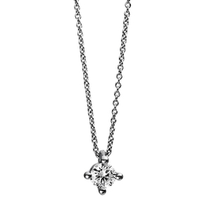 Solitär Collier Kette aus 950 Platin mit Brillant 0,30 Ct. 4er-Krappe L: 42cm Solitär Collier Kette aus 950 Platin mit Brillant 0,30 Ct. 4er-Krappe L: 42cm