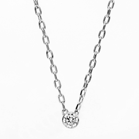 Solitär Collier Kette aus 950 Platin mit Brillant 0,05 Ct. Zarge L: 45,5cm Solitär Collier Kette aus 950 Platin mit Brillant 0,05 Ct. Zarge L: 45,5cm