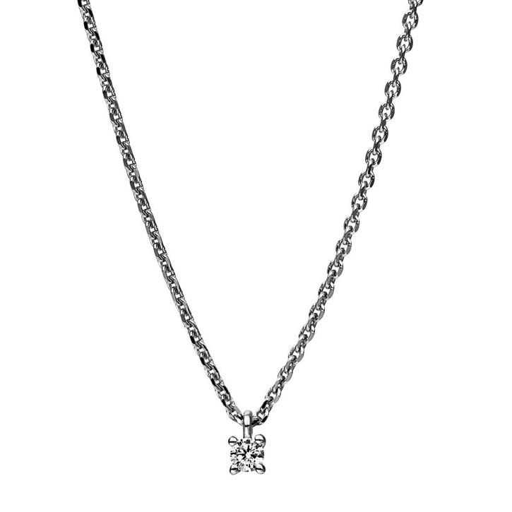 Solitär Collier aus 950 Platin mit Brillant 0.05 Ct