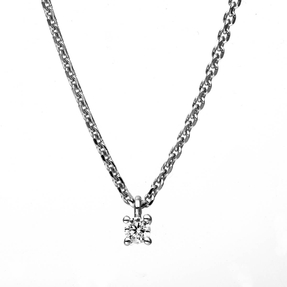Solitär Collier Kette aus 950 Platin mit Brillant 0,05 Ct. 4er-Krappe L: 42cm Solitär Collier Kette aus 950 Platin mit Brillant 0,05 Ct. 4er-Krappe L: 42cm