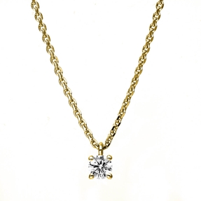 Solitär Collier Kette 585 Gold Gelbgold mit Brillant 0,15 Ct. 4er-Krappe L: 42cm Solitär Collier Kette 585 Gold Gelbgold mit Brillant 0,15 Ct. 4er-Krappe L: 42cm