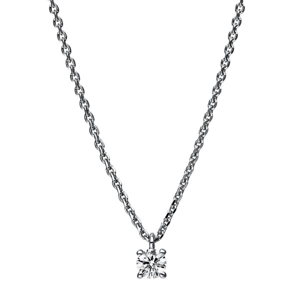 Solitär Collier aus 585 Weißgold mit Brillant 0.15 Ct