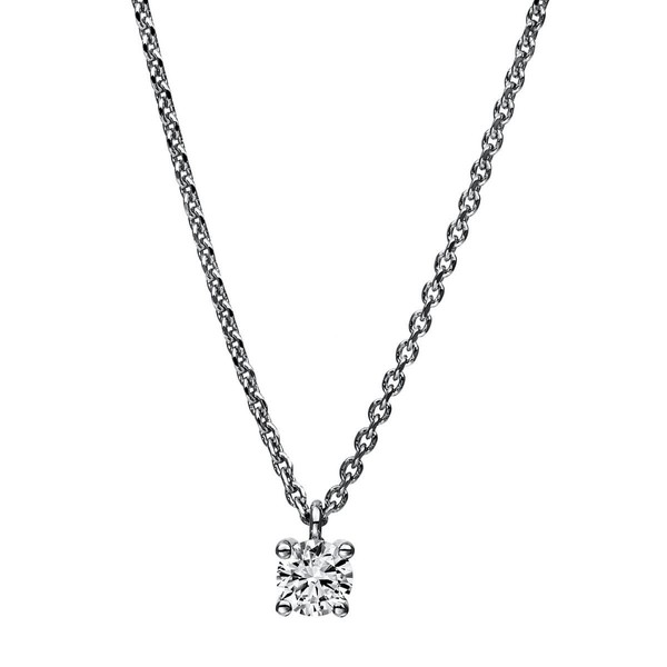 Solitär Collier aus 585 Weißgold mit Brillant 0.20 Ct