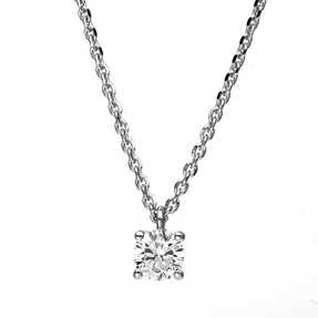 Solitär Collier Kette aus 950 Platin mit Brillant 0,25 Ct. 4er-Krappe L: 42cm Solitär Collier Kette aus 950 Platin mit Brillant 0,25 Ct. 4er-Krappe L: 42cm