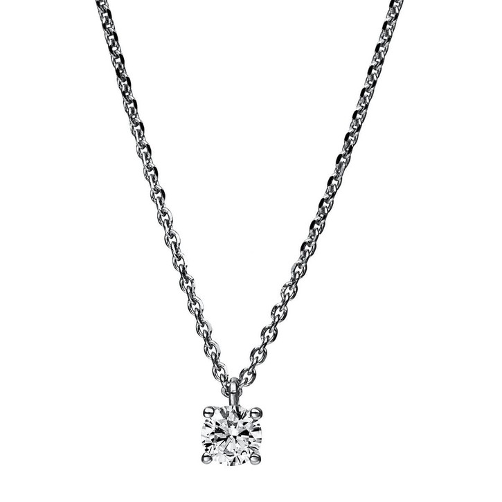 Solitär Collier aus 585 Weißgold mit Brillant 0.25 Ct