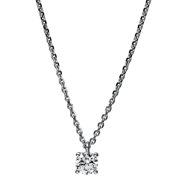 Solitär Collier aus 585 Weißgold mit Brillant 0.25 Ct