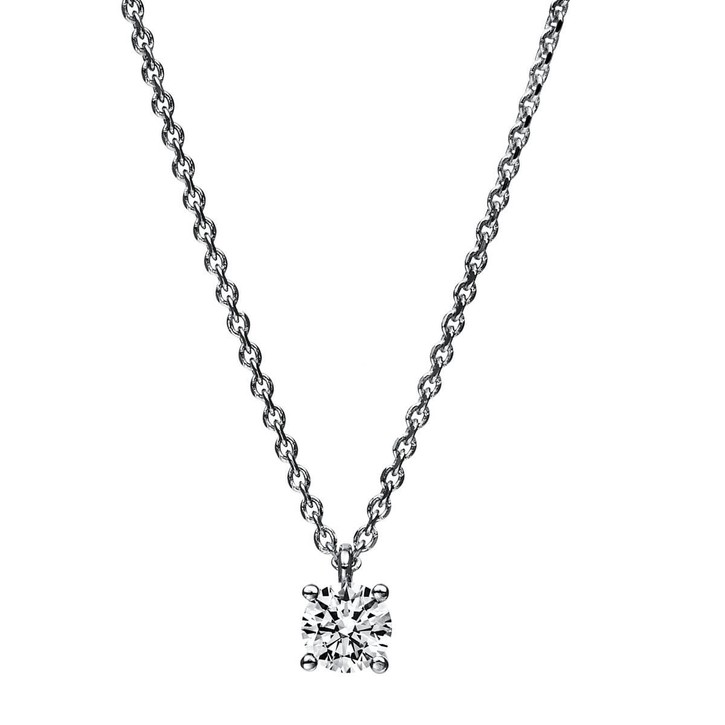 Solitär Collier aus 585 Weißgold mit Brillant 0.30 Ct