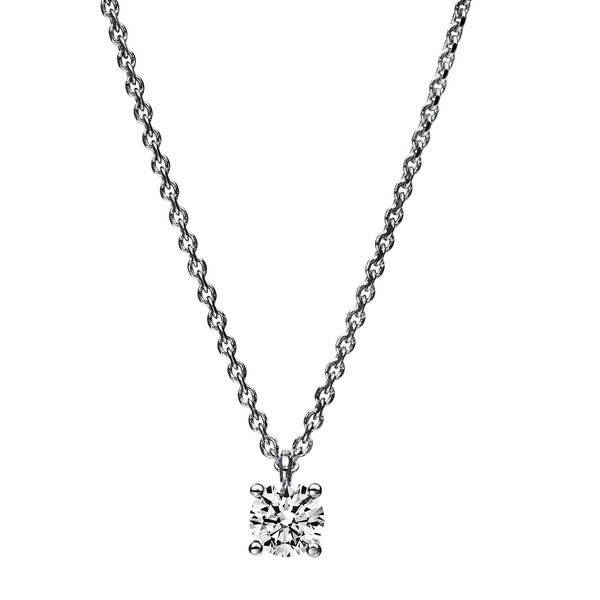Solitär Collier aus 585 Weißgold mit Brillant 0.30 Ct