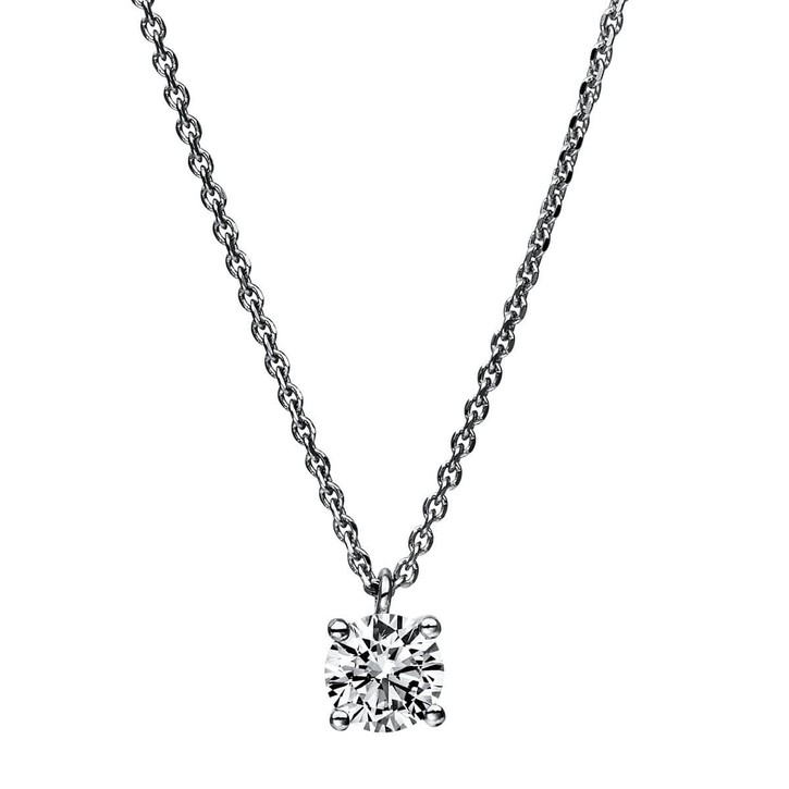 Solitär Collier aus 750 Weißgold mit Brillant 0.50 Ct