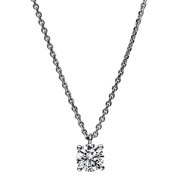 Solitär Collier aus 750 Weißgold mit Brillant 0.50 Ct