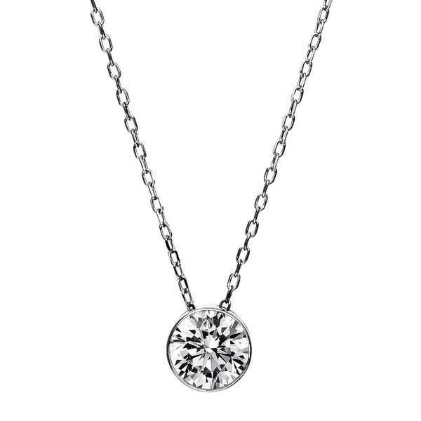 Solitär Collier aus 950 Platin mit Brillant 1.00 Ct Zarge