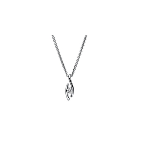 Solitär Collier Kette Anhänger Auge 750 Gold Weißgold Brillant 0,10 Ct. L: 45cm Solitär Collier Kette Anhänger Auge 750 Gold Weißgold Brillant 0,10 Ct. L: 45cm
