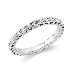 Memoire Ring schmal aus 585 Weißgold 29 Brillanten 1ct TW-SI B:2,3mm