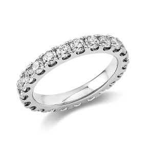 Memoire Ring aus 585 Gold Weißgold 22 Brillanten 1,89ct TW-SI B:3mm