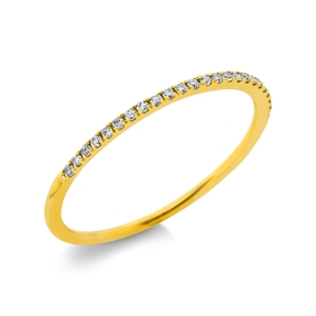 Half-Memory Ring 750 Gold Yellow Gold 27 Diamonds 0.08ct W-SI Width:0.9mm