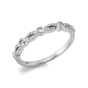 Ring aus 750 Gold Weißgold 37 Diamanten 0,18ct TW-SI B:2,6mm