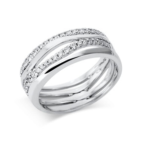 Ring aus 750 Gold Weißgold 51 Brillanten 0,41ct TW-SI B:7,3mm