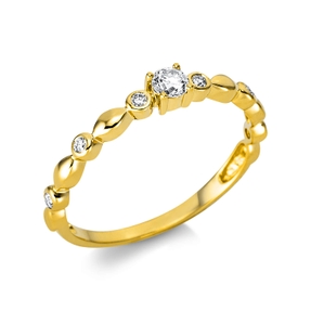Ring aus 750 Gold Gelbgold 7 Brillanten 0,17ct TW-SI B:3mm