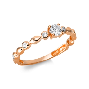 Ring aus 750 Rotgold 6 Brillanten 0,09ct TW-SI 1 Brillant 0,21ct TW-SI B:3,8mm