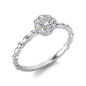 Ring Blume aus 750 Gold Weißgold 9 Brillanten 0,33ct TW-SI B:6,8mm