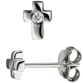 Paar Ohrstecker Kreuz Kreuze mit Zirkonia 925 Silber Ohrringe Ohrschmuck Damen Paar Ohrstecker Kreuz Kreuze mit Zirkonia 925 Silber Ohrringe Ohrschmuck Damen