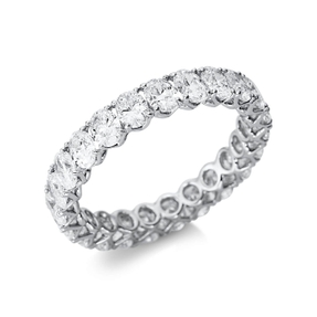 Memoire Ring aus 750 Weißgold 26 Diamanten Oval-Schliff 2,79ct TW-SI B:4mm