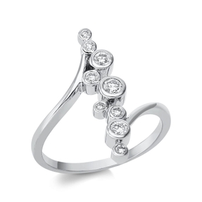 Ring aus 750 Gold Weißgold 9 Brillanten 0,25ct TW-SI B:5mm Zarge
