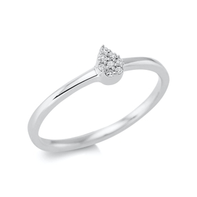 Ring Tropfen aus 750 Gold Weißgold 8 Brillanten 0,04ct TW-SI B:4,8mm
