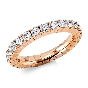 Flex-Ring aus 750 Gold Rotgold 26 Brillanten 1,9ct TW-SI B:3,2mm 4er-Krappe