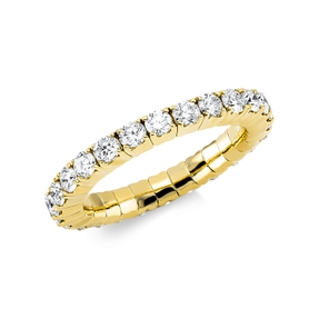 Flex-Ring aus 750 Gold Gelbgold 23 Brillanten 2,13ct TW-SI B:3,9mm 4er-Krappe
