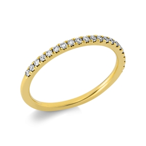 Halb-Memoire Ring aus 750 Gold Gelbgold 21 Brillanten 0,2ct TW-SI B:1,8mm