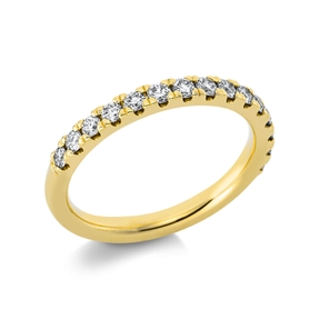 Halb-Memoire Ring aus 750 Gold Gelbgold 15 Brillanten 0,5ct TW-SI B:2,5mm