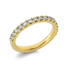 Halb-Memoire Ring aus 750 Gold Gelbgold 15 Brillanten 0,59ct TW-SI B:2,7mm