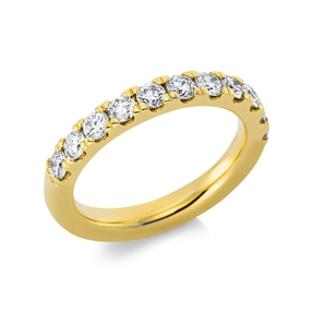 Halb-Memoire Ring aus 750 Gold Gelbgold Brillant 1,08ct TW-SI B:3,2mm