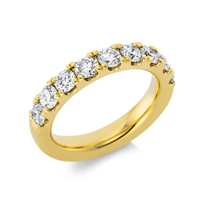 Halb-Memoire Ring aus 750 Gold Gelbgold 9 Brillanten 1,57ct TW-SI B:4,1mm